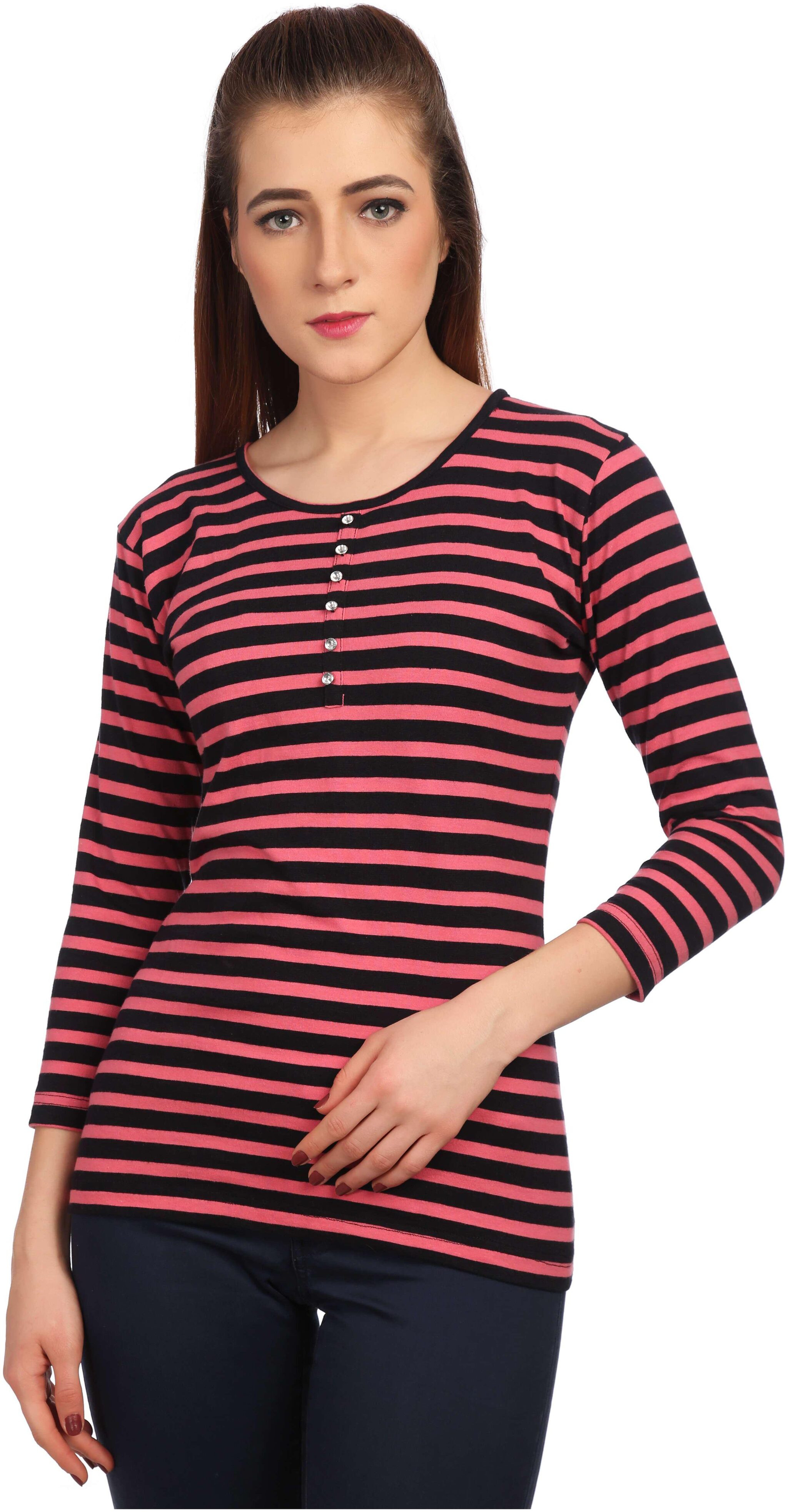 

Veronique Women Multi Body fit Round neck Cotton T shirt