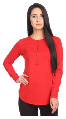

Veronique Women Red Regular fit Round neck Cotton T shirt