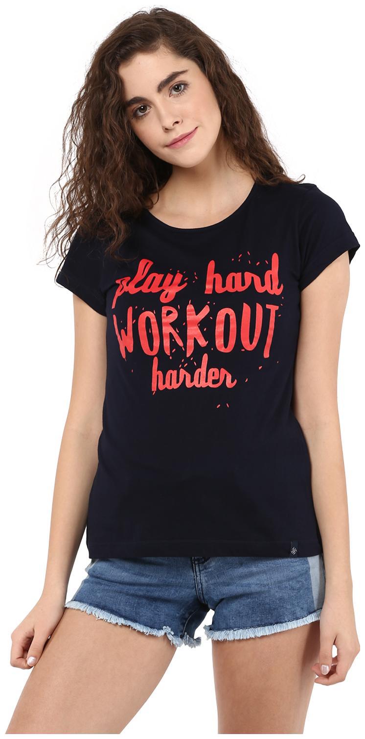 

Veronique Women Black Regular fit Round neck Cotton T shirt