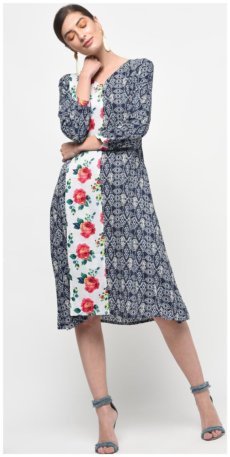 

Veronique Multi Printed A-line dress