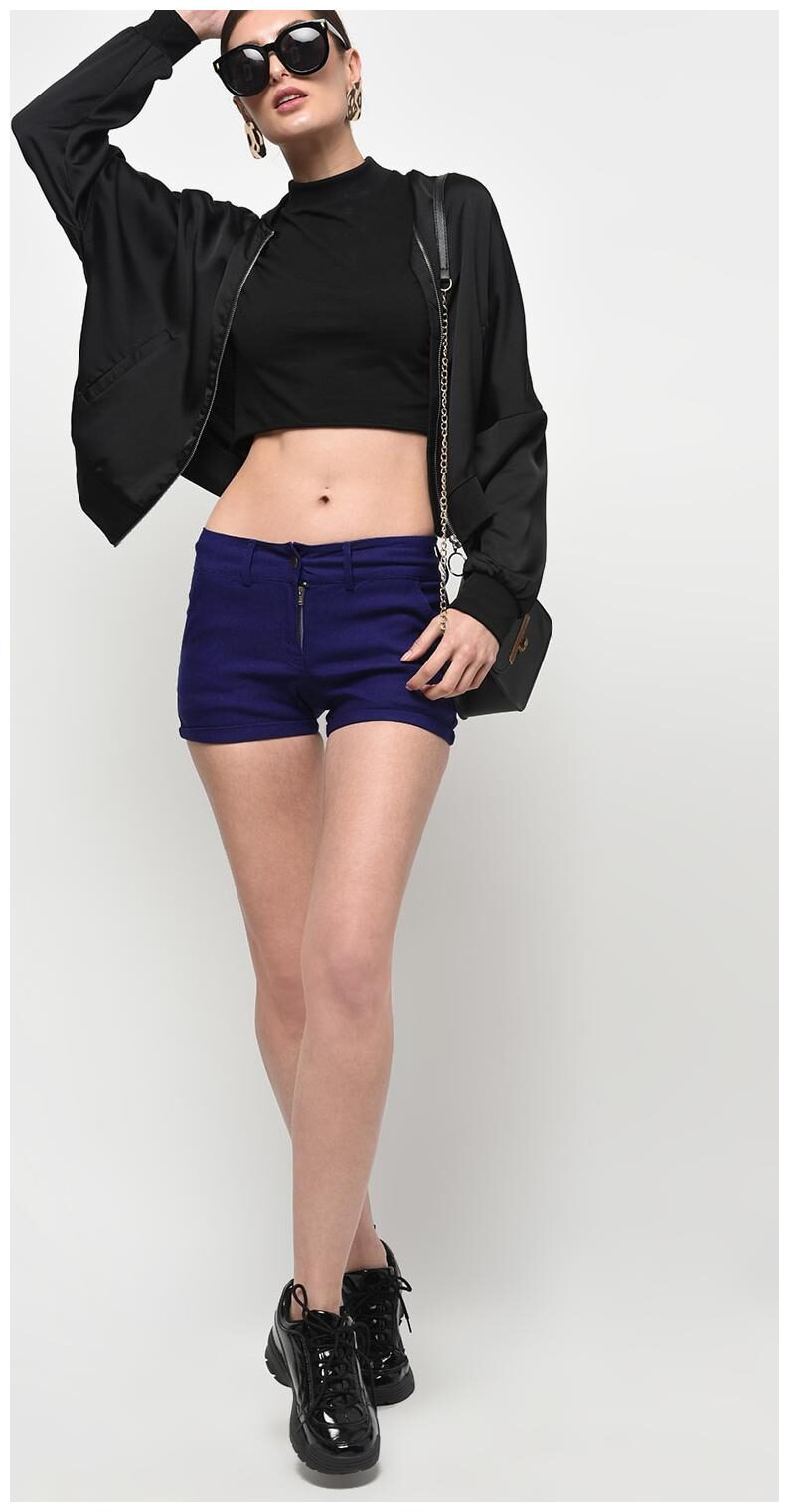 

Veronique Women Solid Regular shorts - Blue