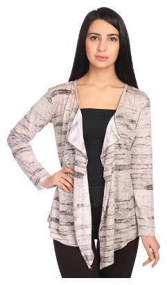 

VERONIQUE WOMEN S PINK VISCOSE FULL SLEEVES HIP LENGTH REGULAR SHAWL COLLAR SELF SHRUG