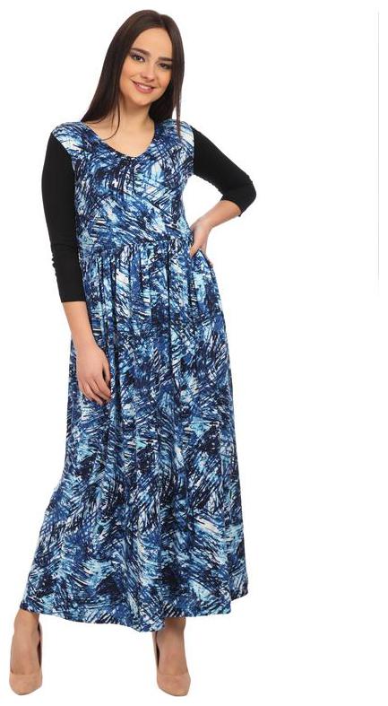 

Veronique Blue Abstract A-line dress