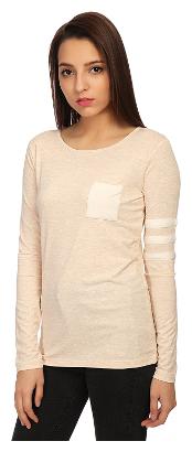 

Veronique Women Beige Regular fit Round neck Polyester T shirt