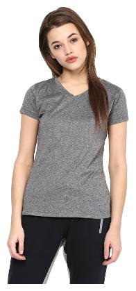 

Veronique Women Grey Regular fit Round neck Cotton T shirt