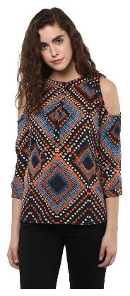 

Veronique Women Floral Regular top - Black