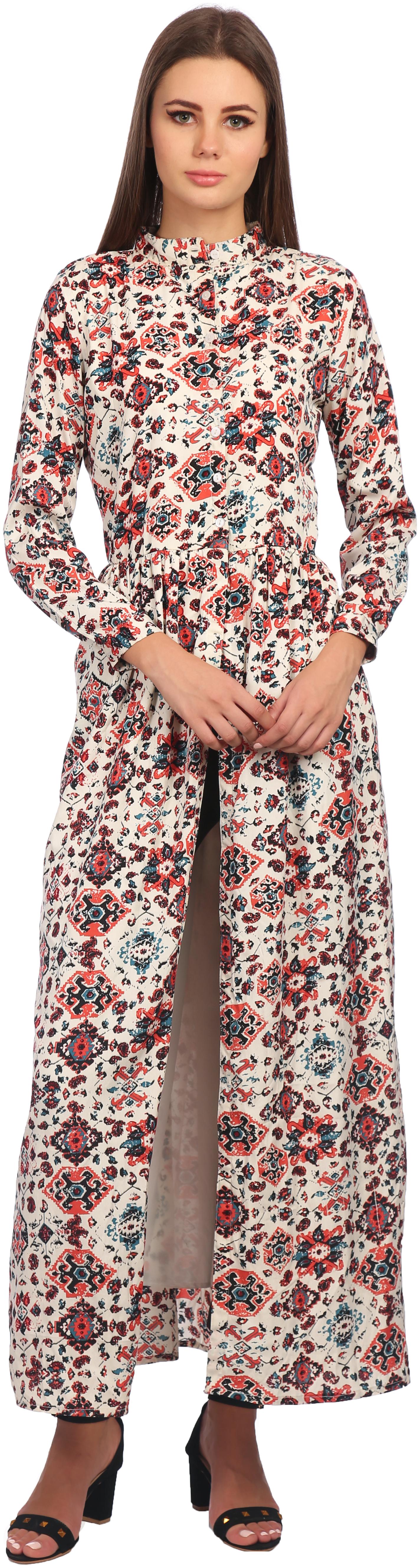 

Veronique Beige Floral Maxi dress