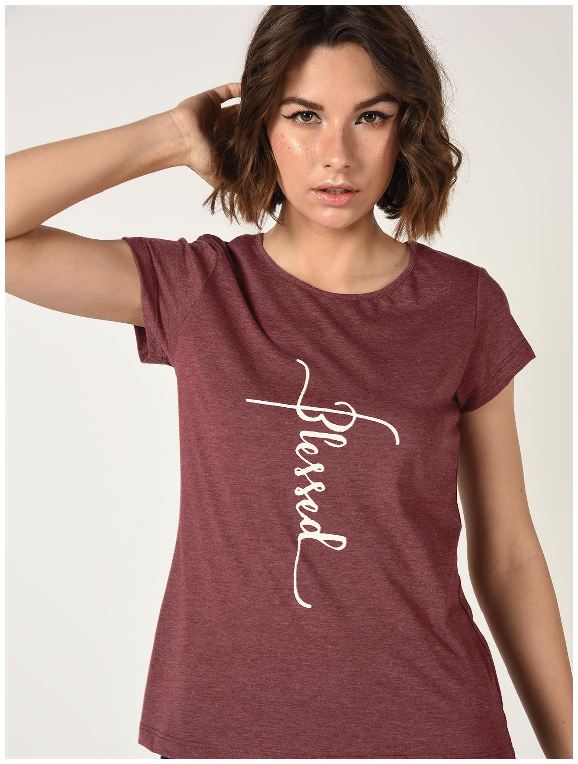 

Veronique Women Purple Regular fit Round neck Cotton T shirt