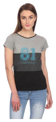 

Veronique Women Multi Regular fit Round neck Cotton T shirt