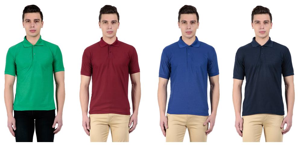 

Vestiario Combo Of 4 Polo Neck T-Shirts