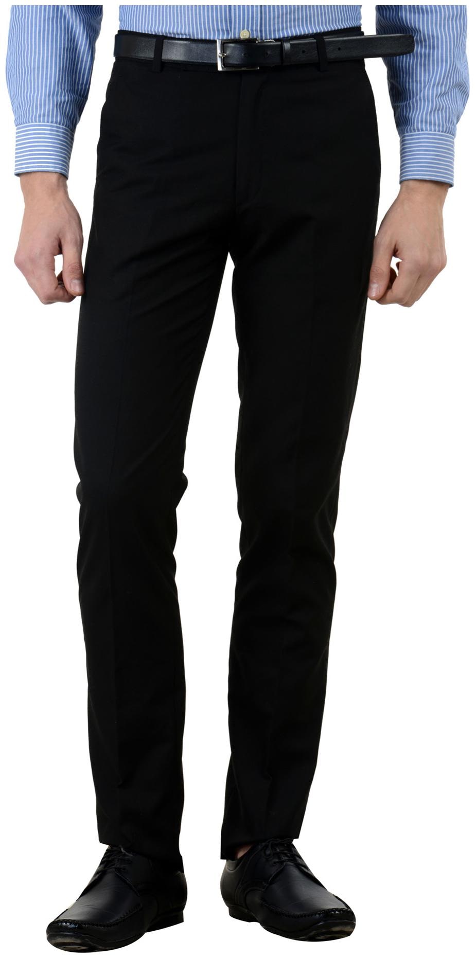 

VESTILO Men Solid Slim Fit Formal Trouser - Black