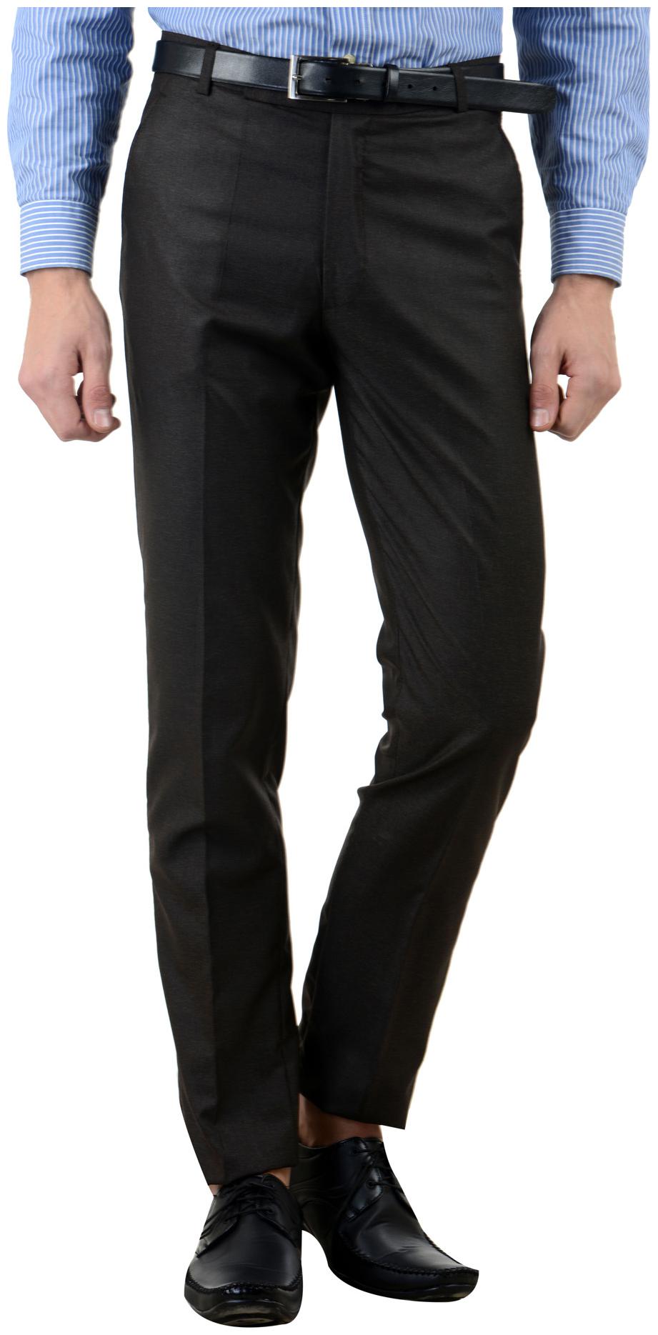 

VESTILO Men Solid Slim Fit Formal Trouser - Brown