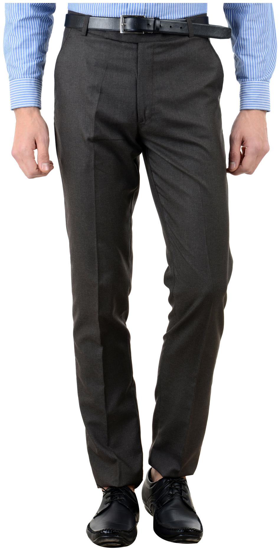 

VESTILO Men Solid Slim Fit Formal Trouser - Brown