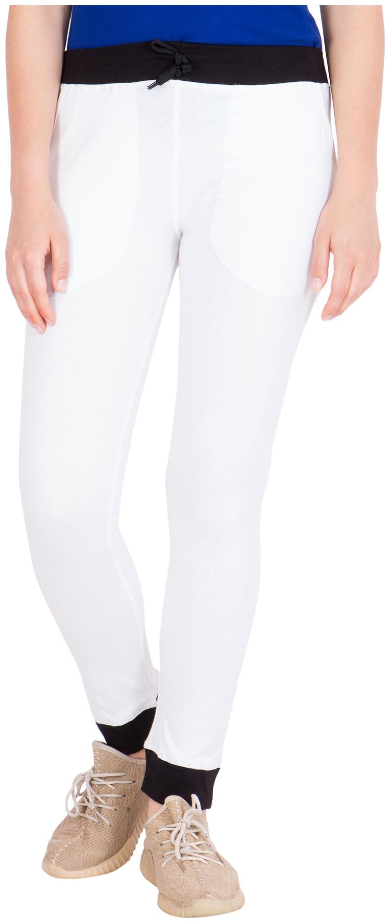 

VESTILO Women Slim fit Cotton Solid Track pants - White