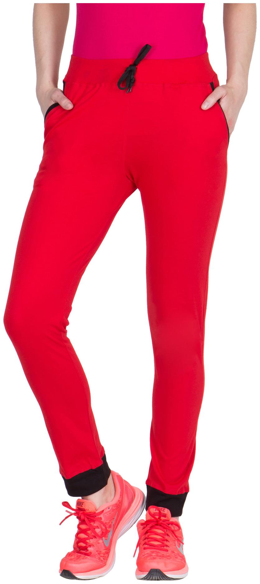 

VESTILO Women Slim fit Cotton Solid Track pants - Red