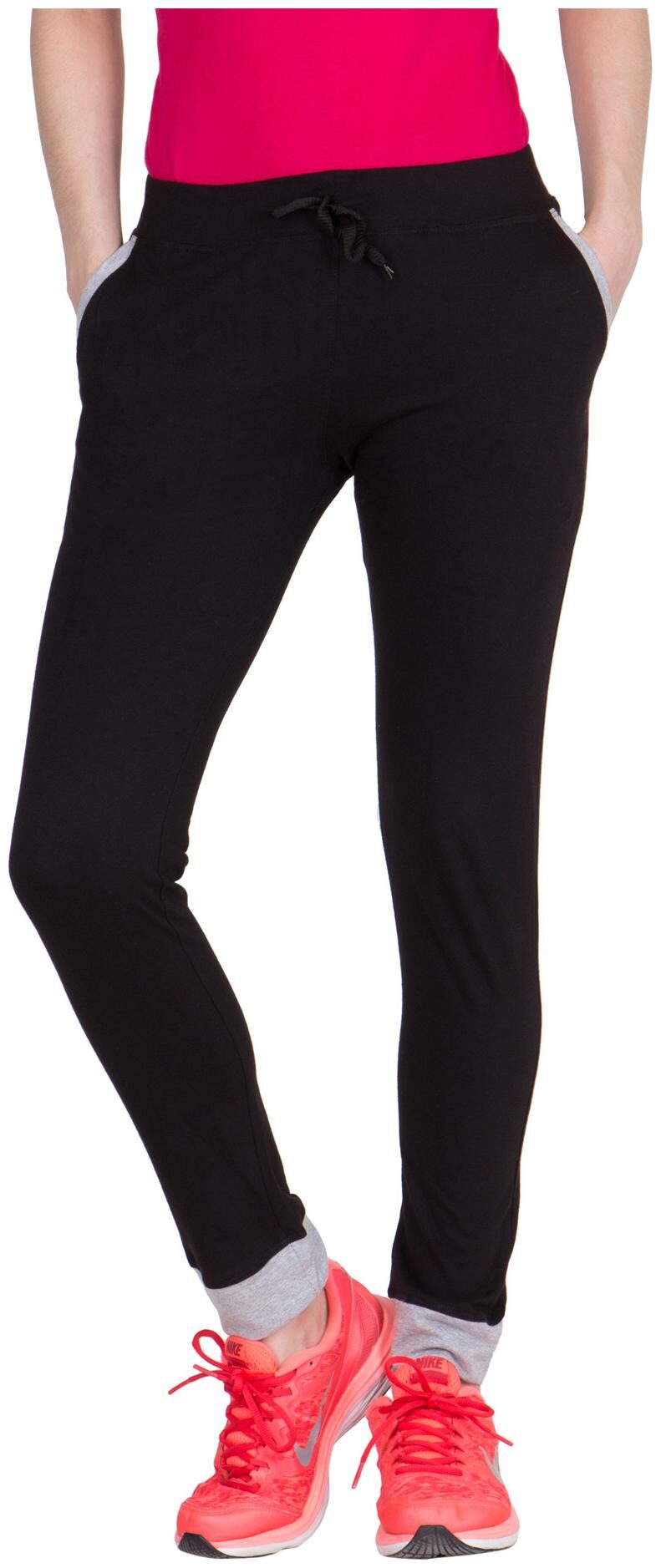 

VESTILO Women Slim fit Cotton Solid Track pants - Black