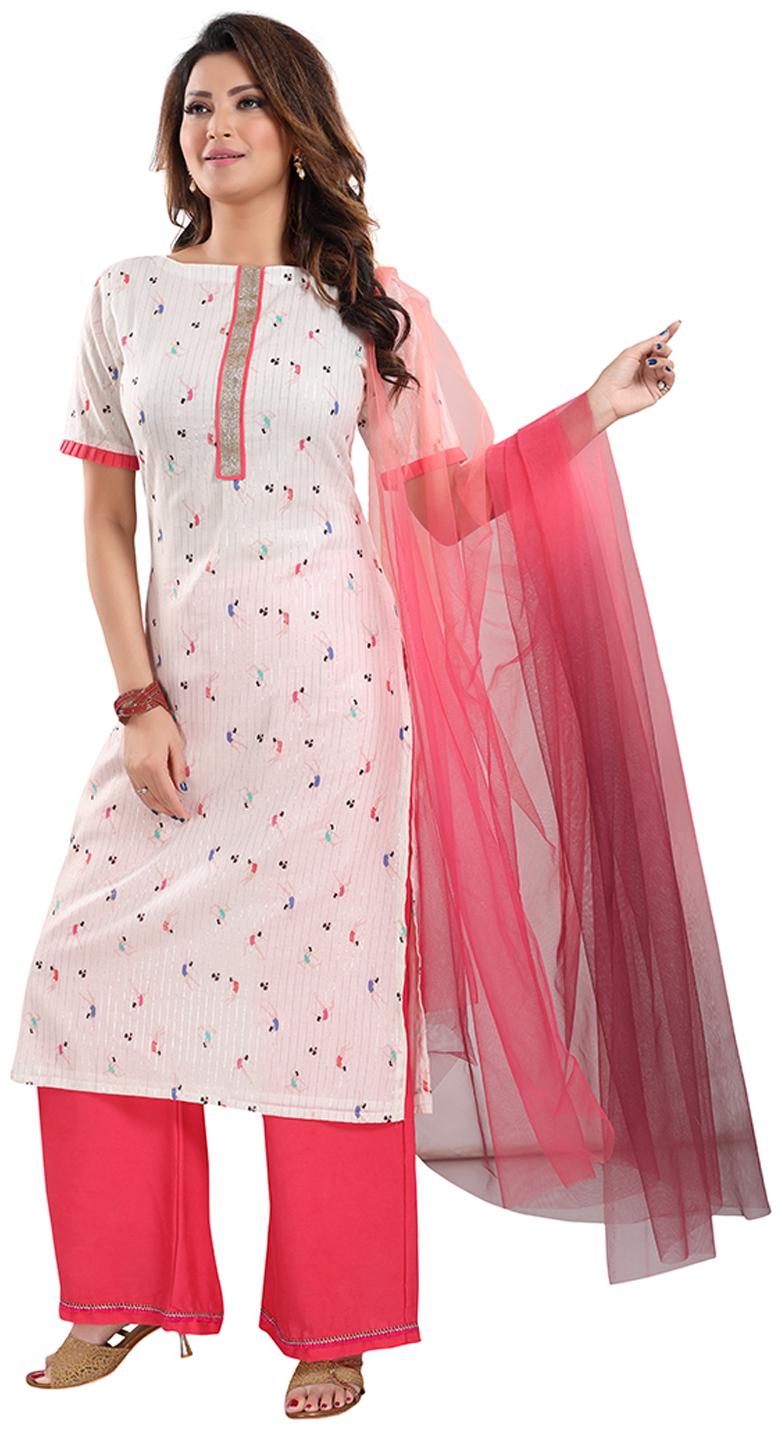

Vich Women Cotton Regular Fit Kurti (White)