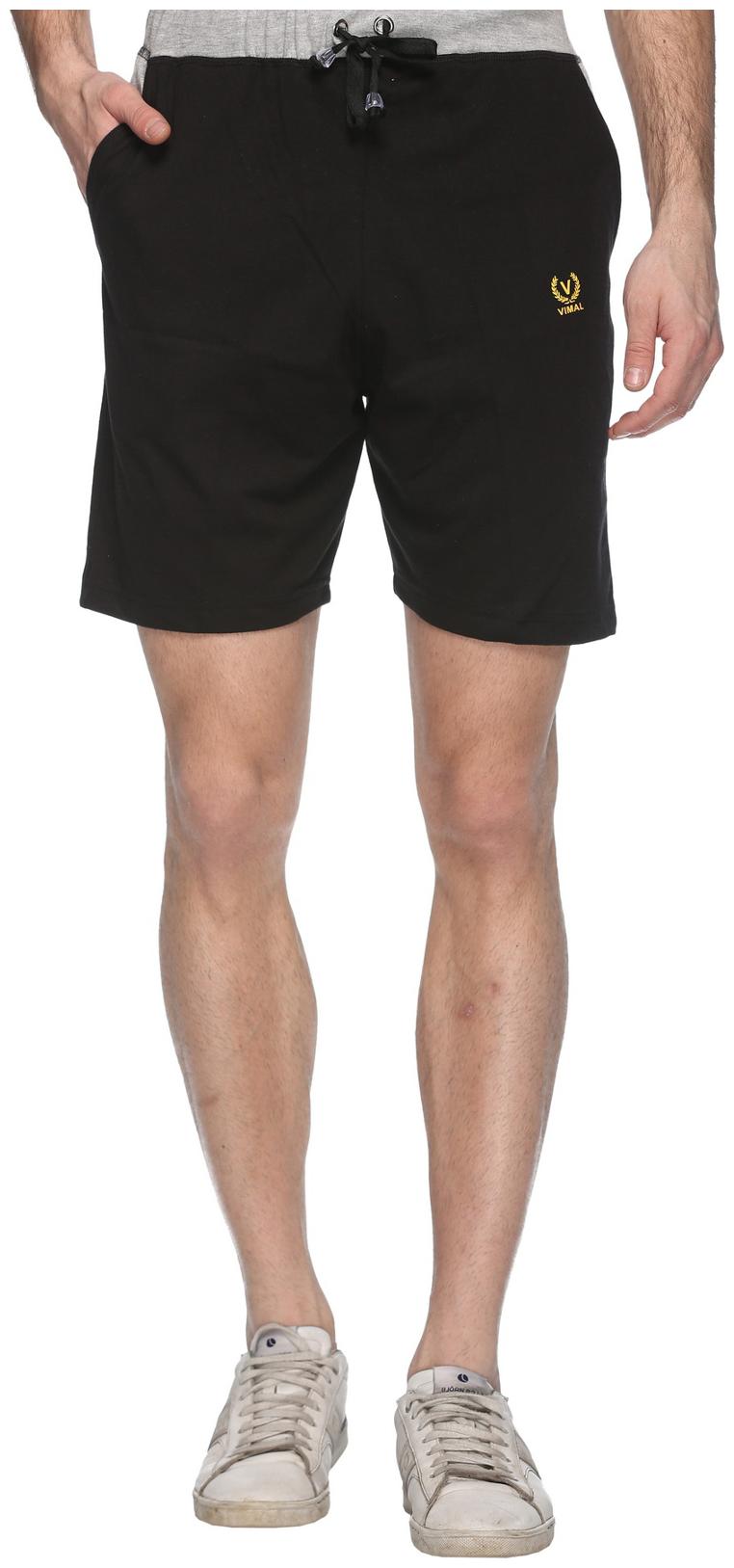 

VIMAL JONNEY Men Black Slim Fit Regular Shorts