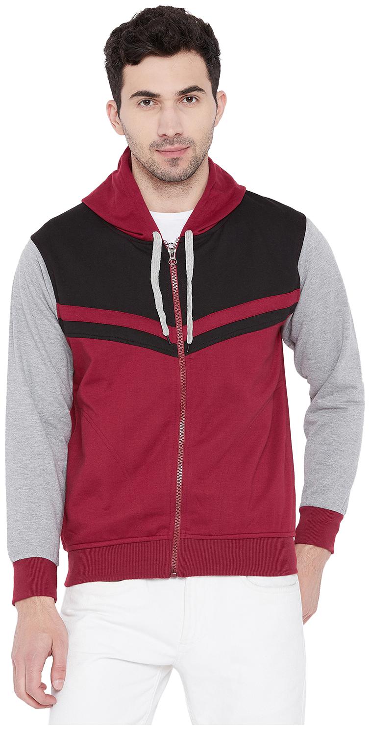 

Vimal Cotton Maroon Fullsleeves Hoodie Zipper Sweatshirt For Men