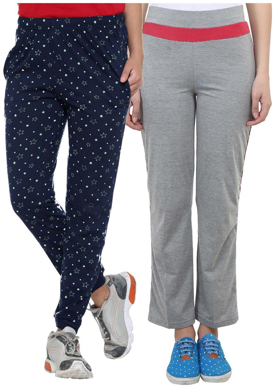 

VIMAL JONNEY Women Regular fit Cotton Printed Track pants - Blue