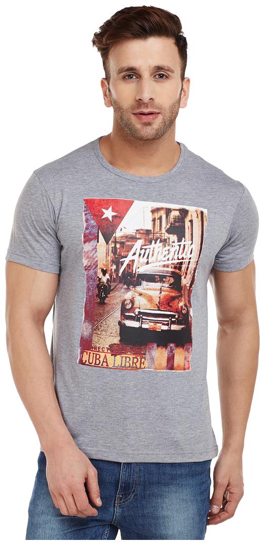 

VIMAL JONNEY Men Grey Slim fit Cotton Round neck T-Shirt - Pack Of 1