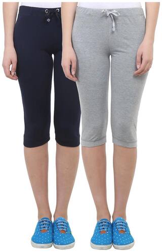 VIMAL JONNEY Women Regular fit Cotton Solid Track pants - Grey