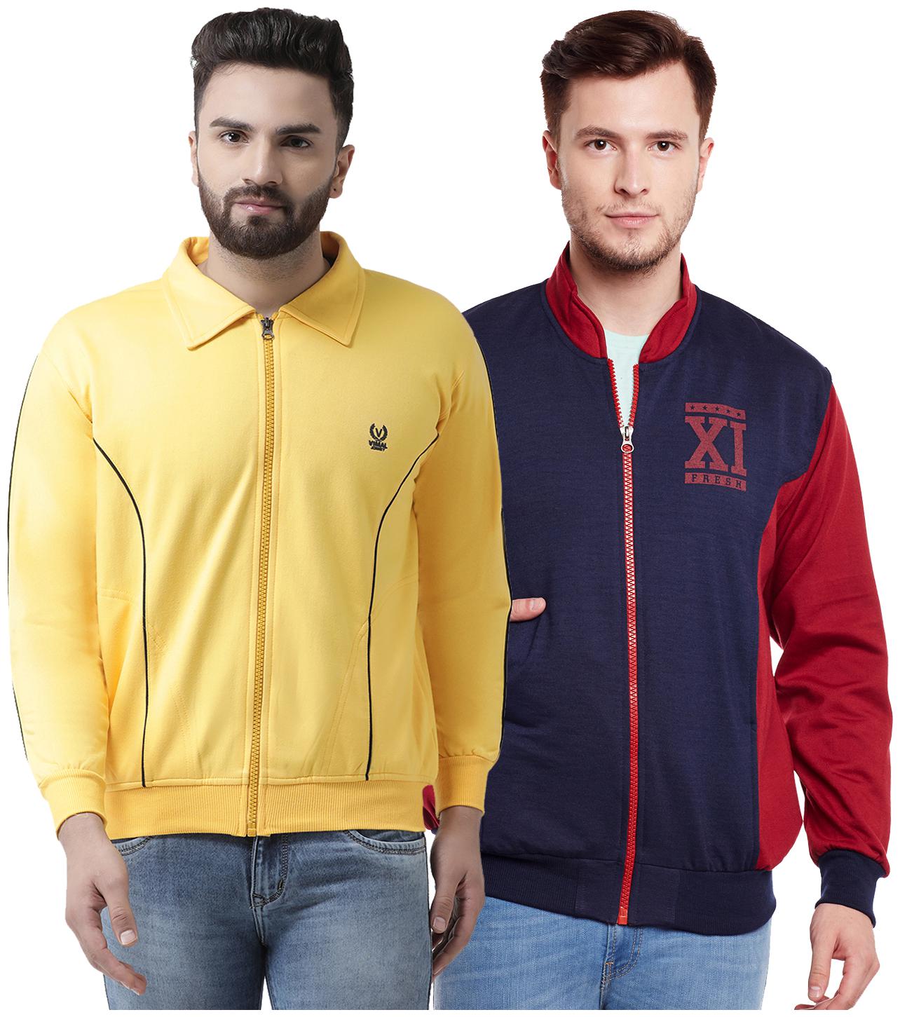 

VIMAL JONNEY Multicolor Cotton Sweatshirts For Men(Pack Of 2)