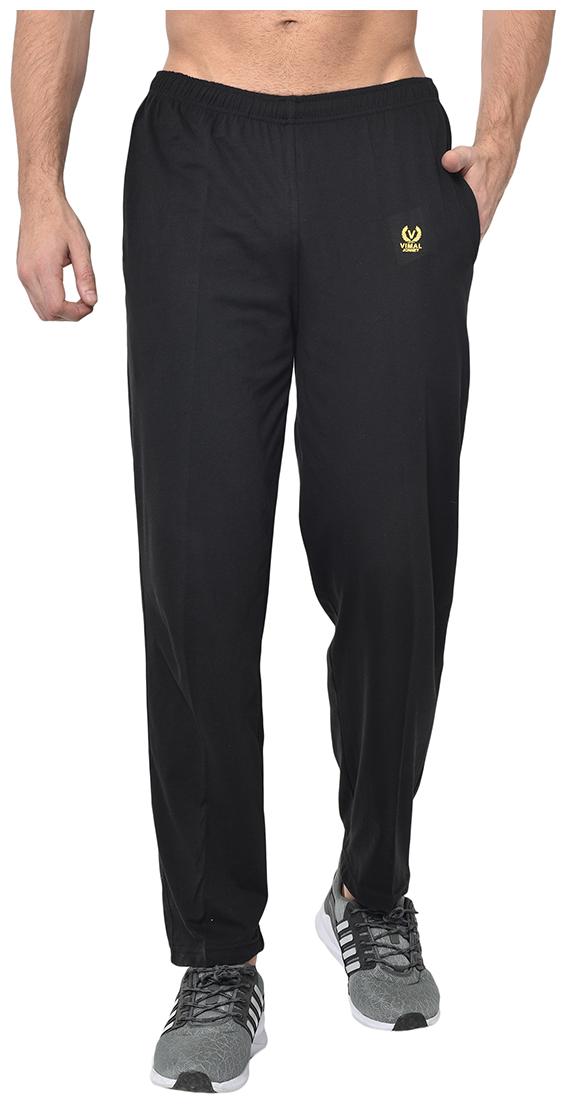 

VIMAL JONNEY Men Black Solid Regular fit Track pants