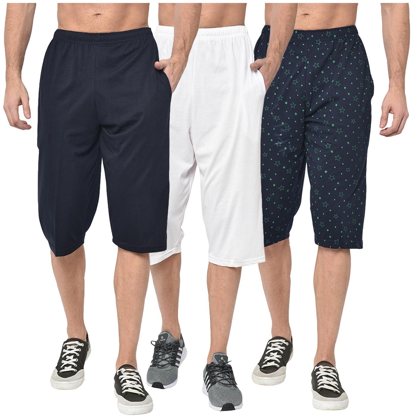 

VIMAL JONNEY Men Navy Blue White Regular Fit Regular Shorts