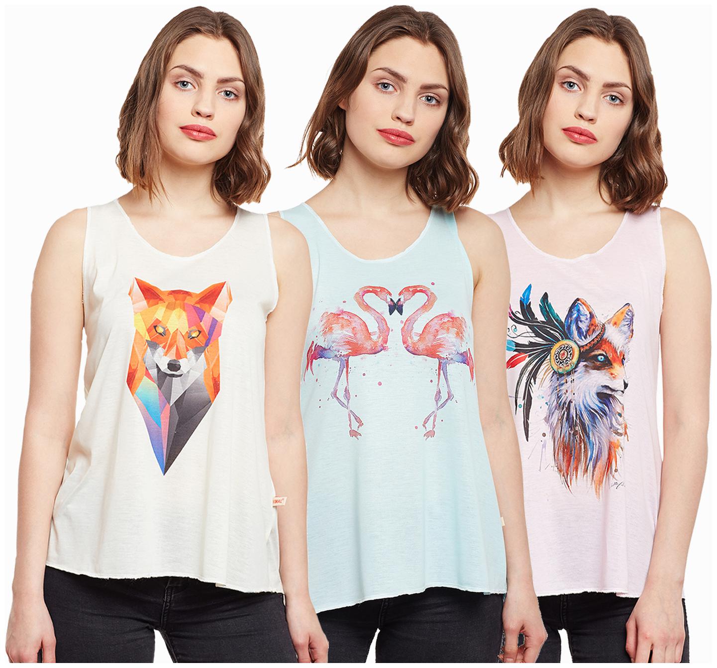 

Vimal Jonney Multicolor Cotton Tops Women(Pack Of 3)