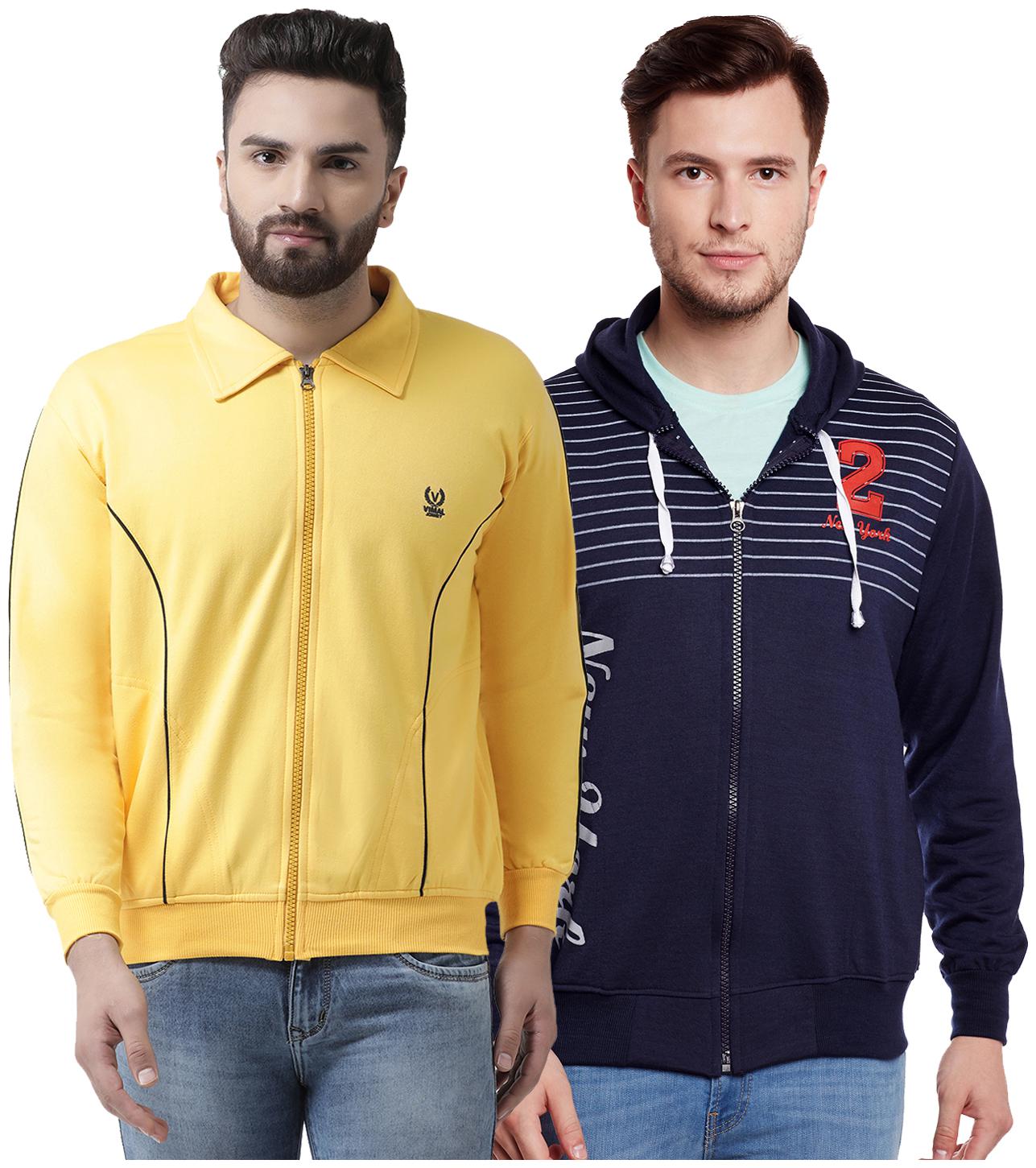 

VIMAL JONNEY Multicolor Cotton Sweatshirts For Men(Pack Of 2)