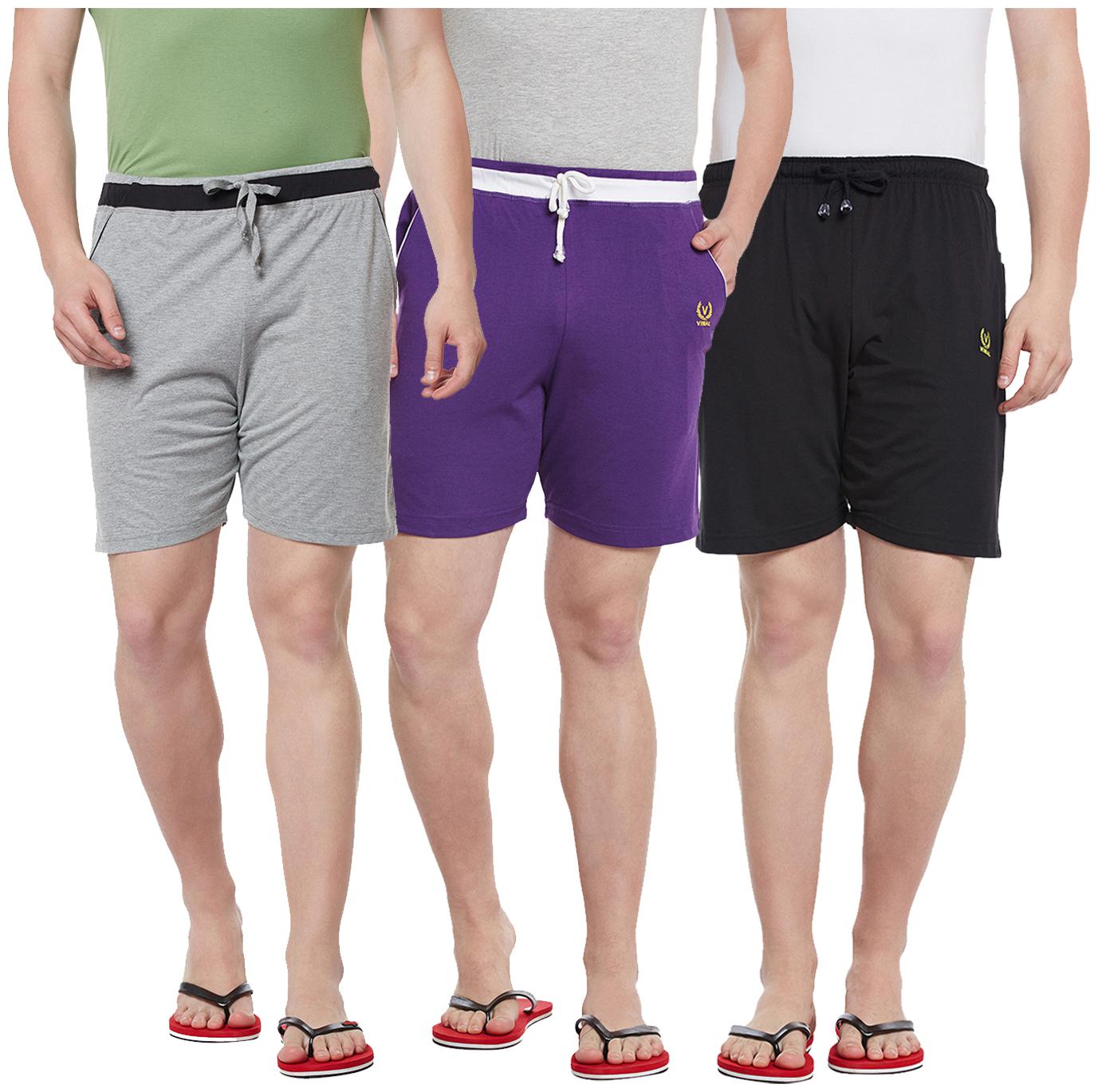 

VIMAL JONNEY Men Black Regular Fit Regular Shorts