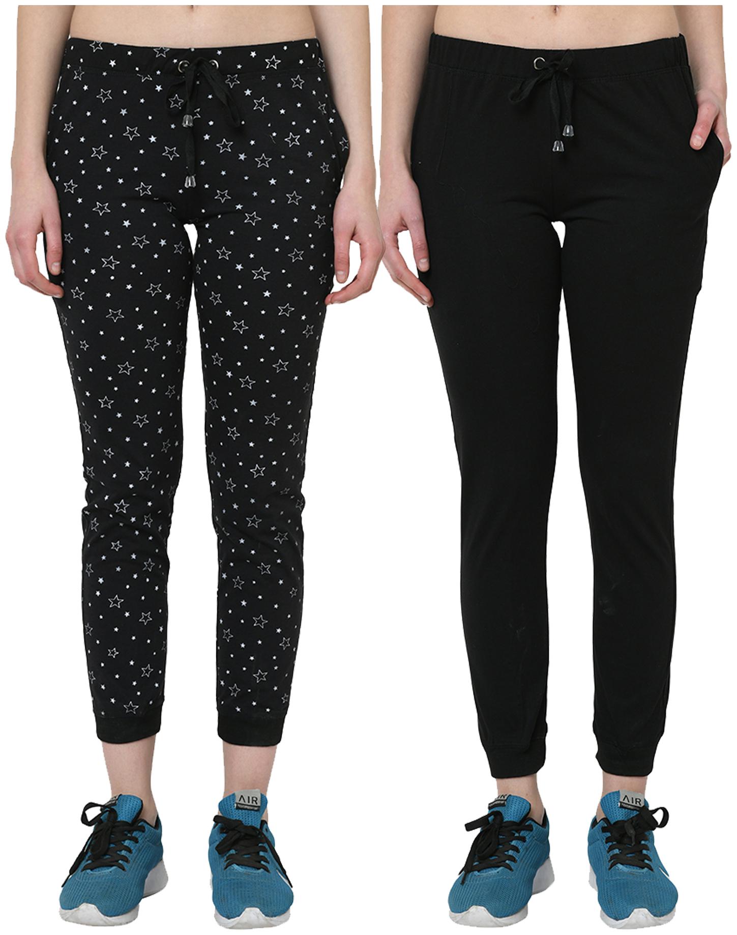 

VIMAL JONNEY Women Cotton Blend Printed Black Joggers