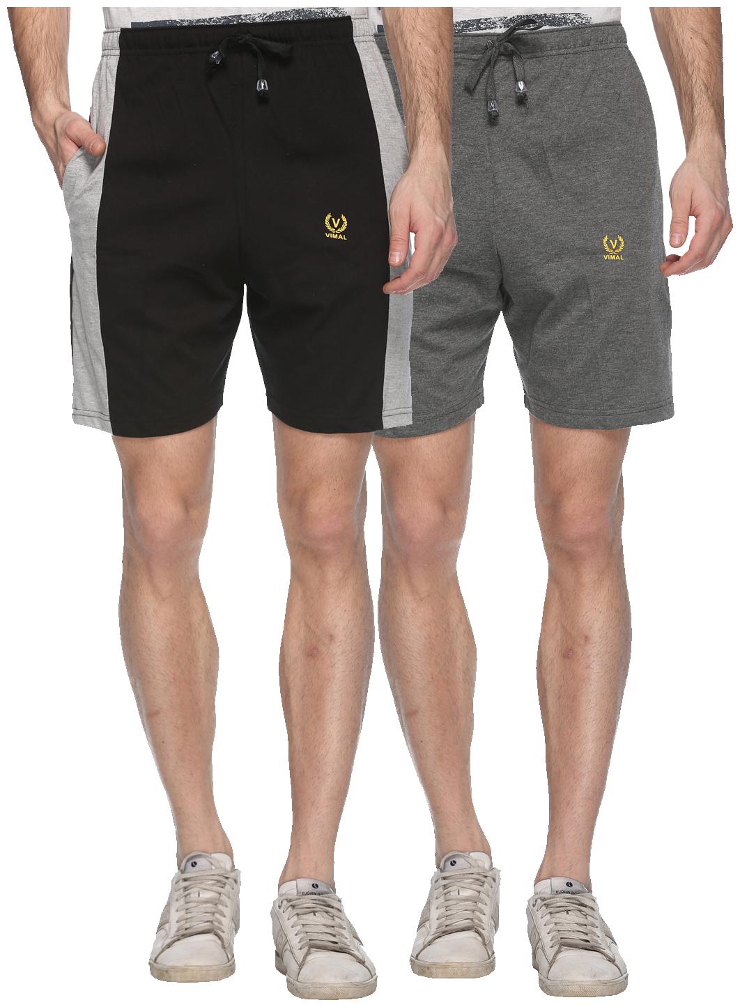 

VIMAL JONNEY Men Black Regular Fit Regular Shorts