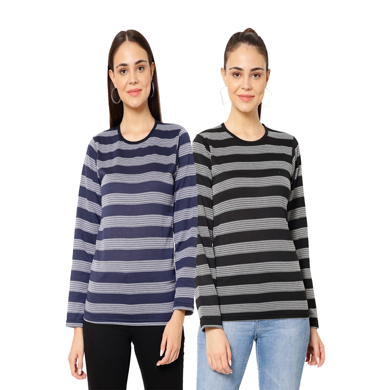 

VIMAL JONNEY Women Multi Regular fit Round neck Cotton T shirt