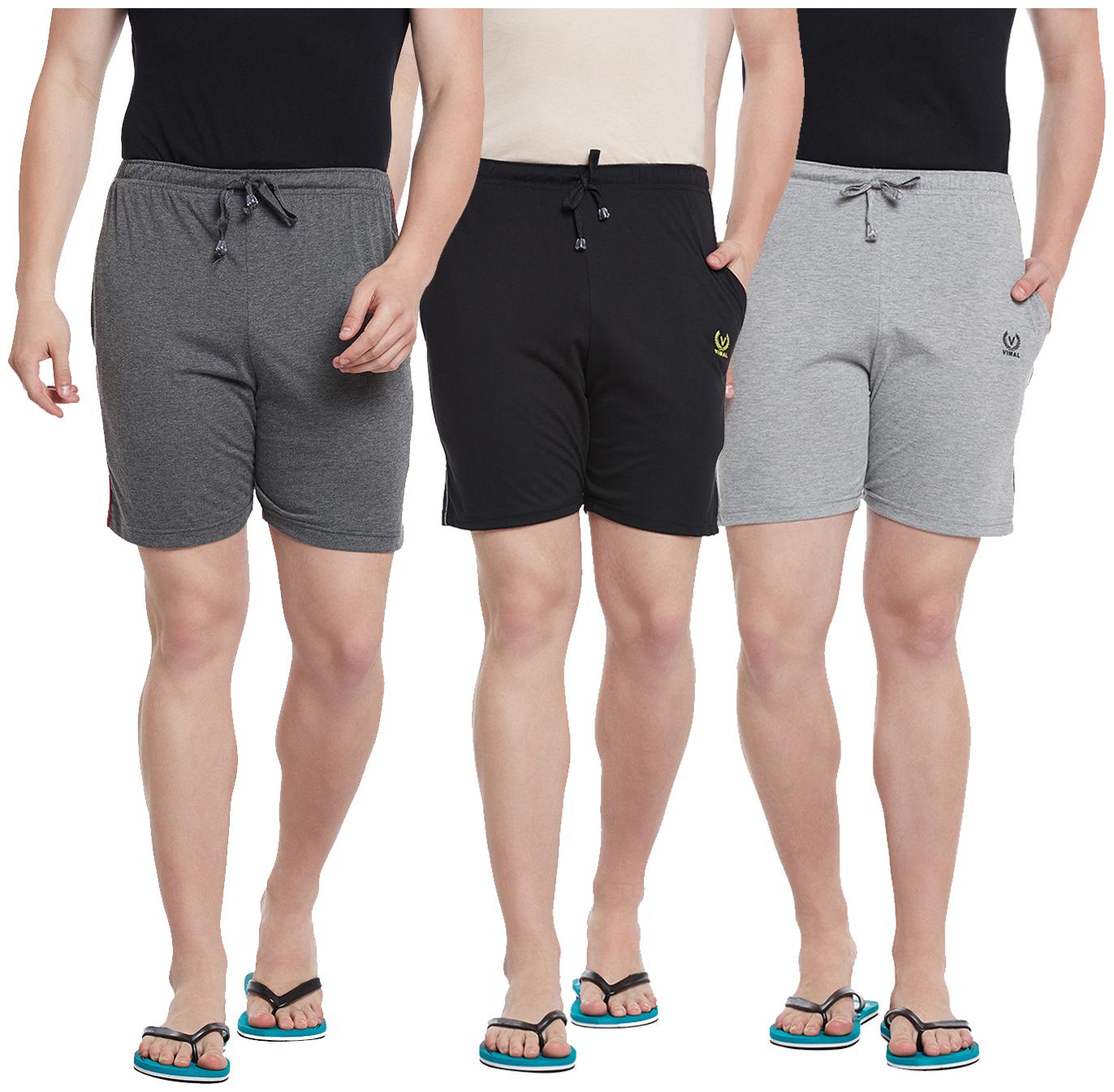 

VIMAL JONNEY Men Black Regular Fit Regular Shorts