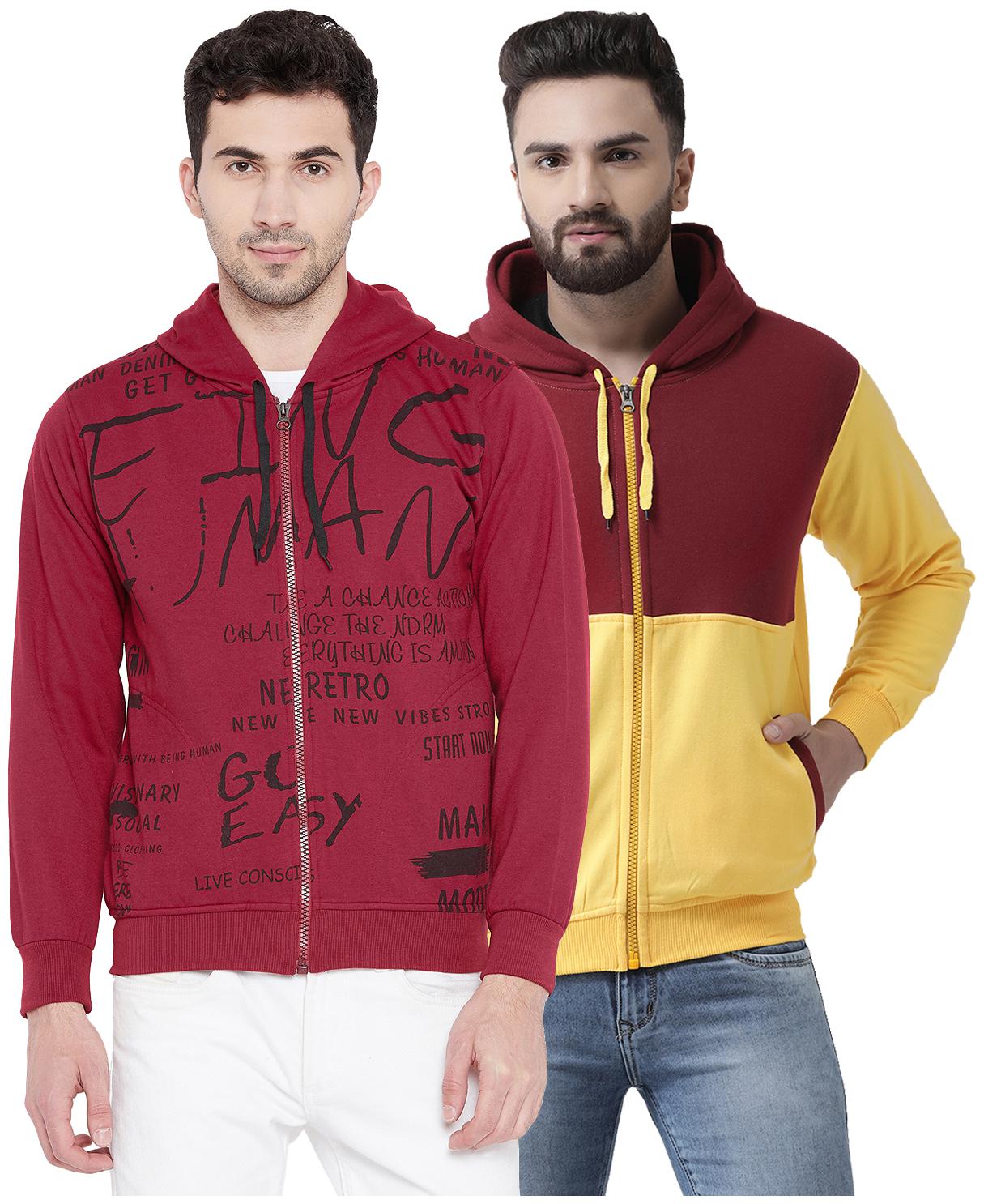 

VIMAL JONNEY Multicolor Cotton Sweatshirts For Men(Pack Of 2)