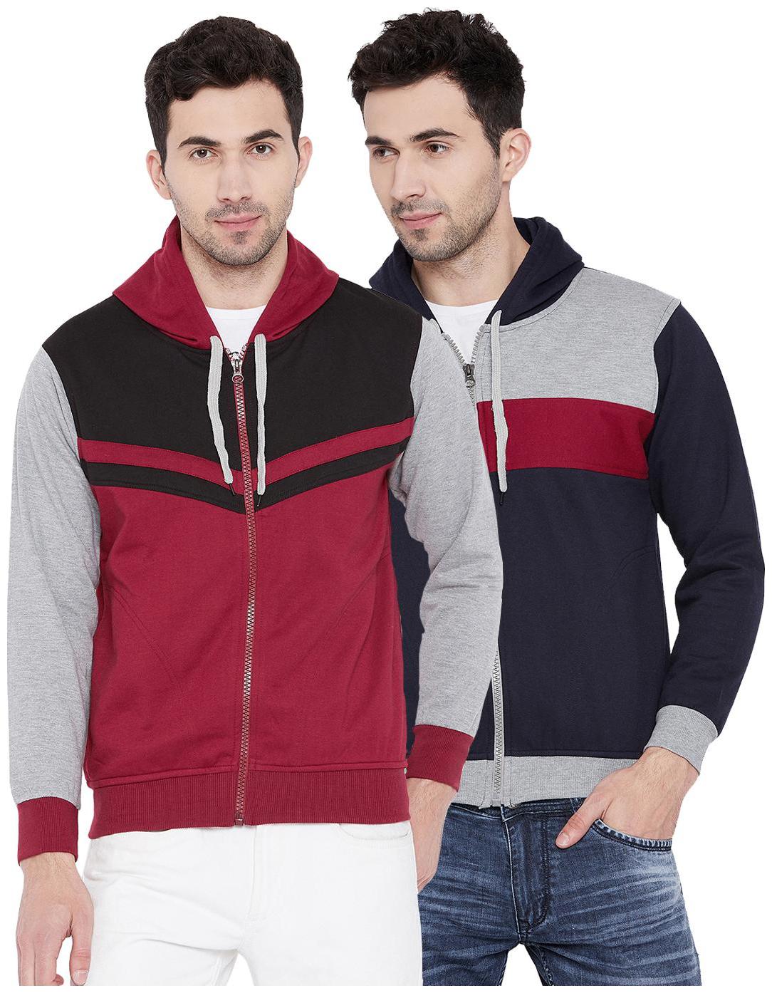 

Vimal Jonney Multicolor Cotton Sweatshirts For Men(Pack Of 2)