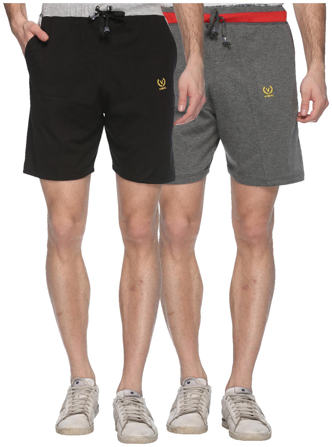 

VIMAL JONNEY Men Black Regular Fit Regular Shorts