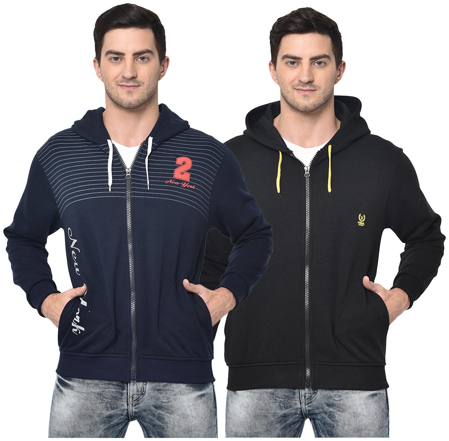 

VIMAL JONNEY Men Blue Black Hooded Hoodie