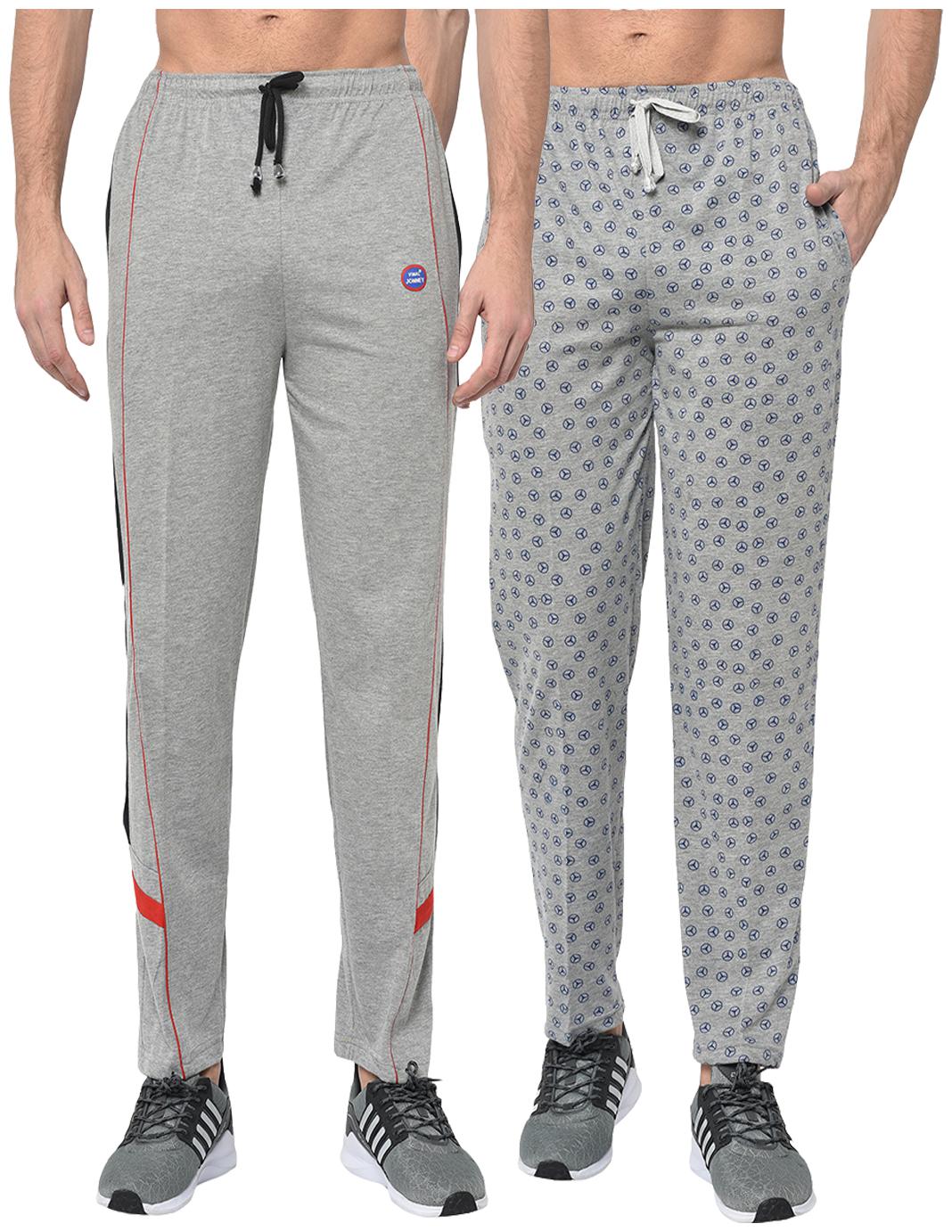

VIMAL JONNEY Cotton Blend Printed Grey Track Pants For Men