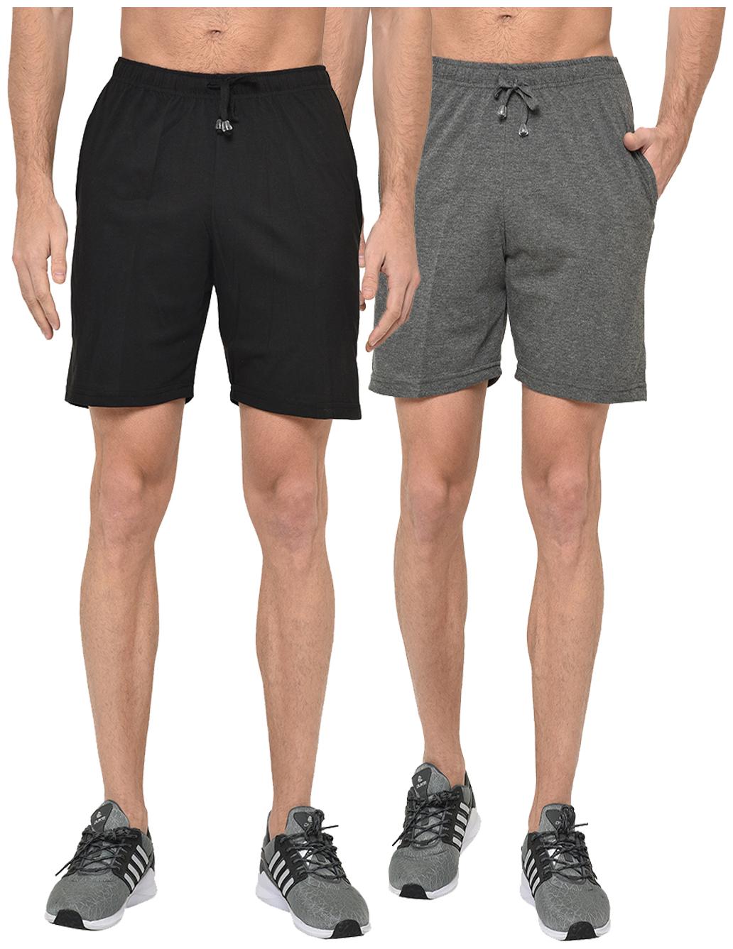 

VIMAL JONNEY Men Black Grey Regular Fit Regular Shorts