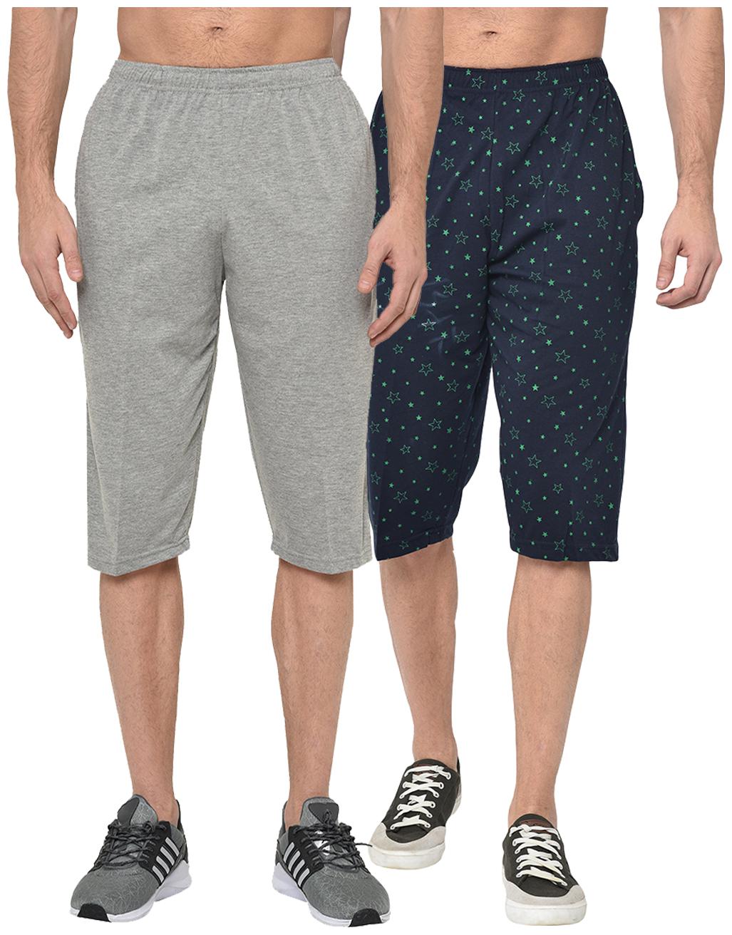 

VIMAL JONNEY Men Blue Grey Regular Fit Regular Shorts
