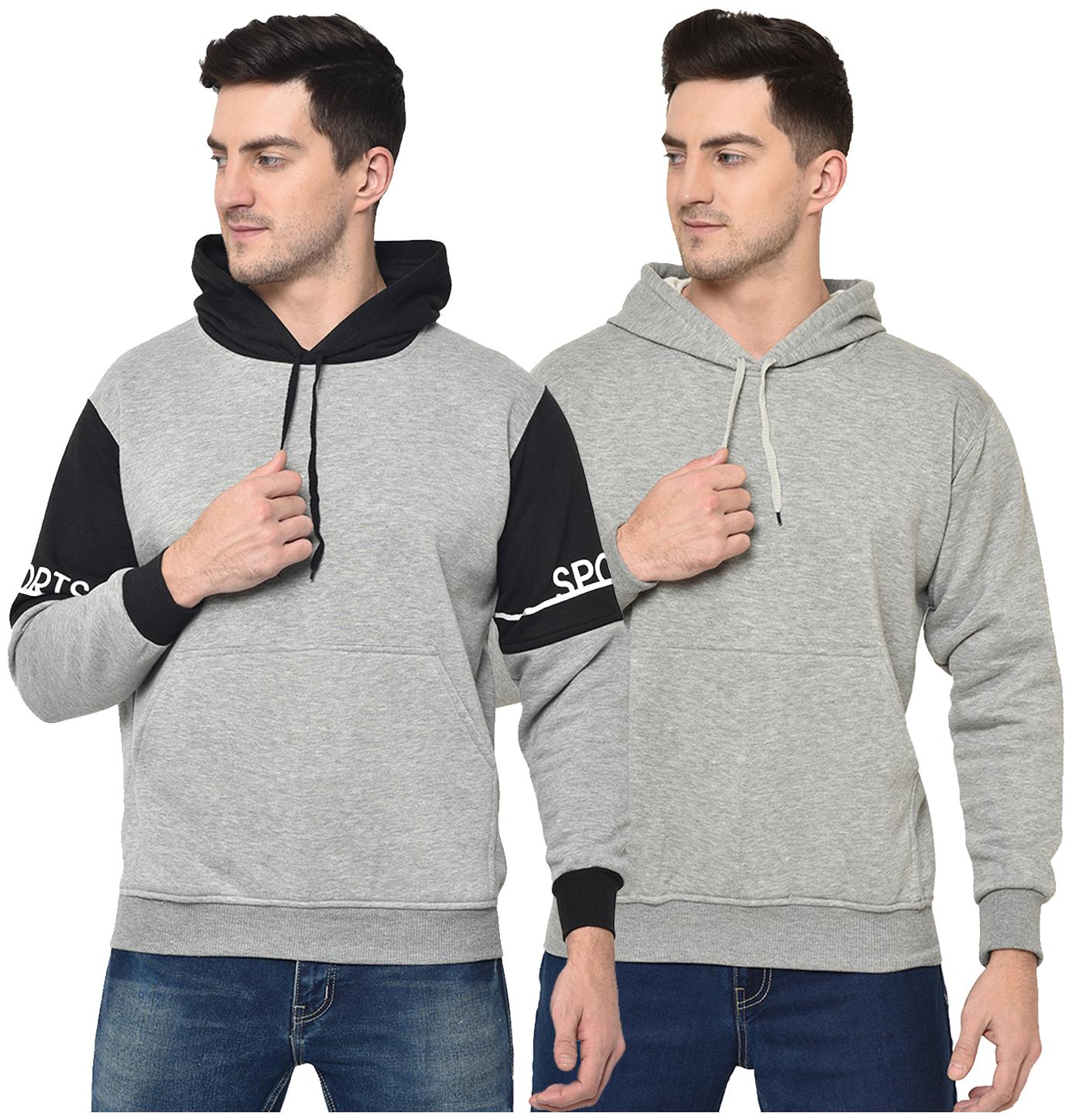 

VIMAL JONNEY Men Black Grey Hooded Hoodie