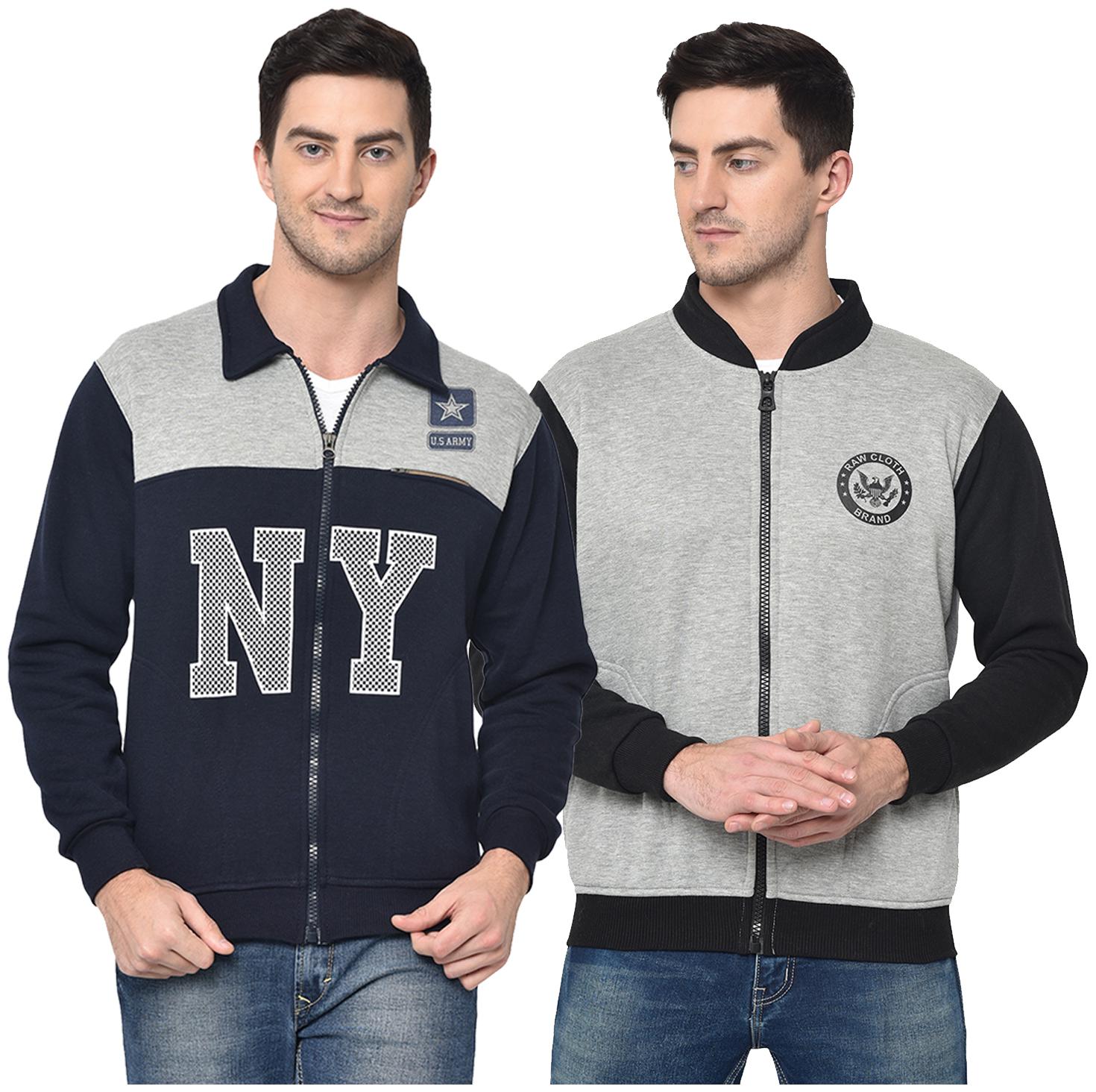 

VIMAL JONNEY Cotton Blend Colourblocked Multi Color Sweatshirt For Men (Pack Of 2)