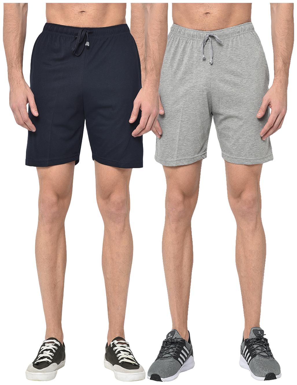 

VIMAL JONNEY Men Navy Blue Grey Regular Fit Regular Shorts