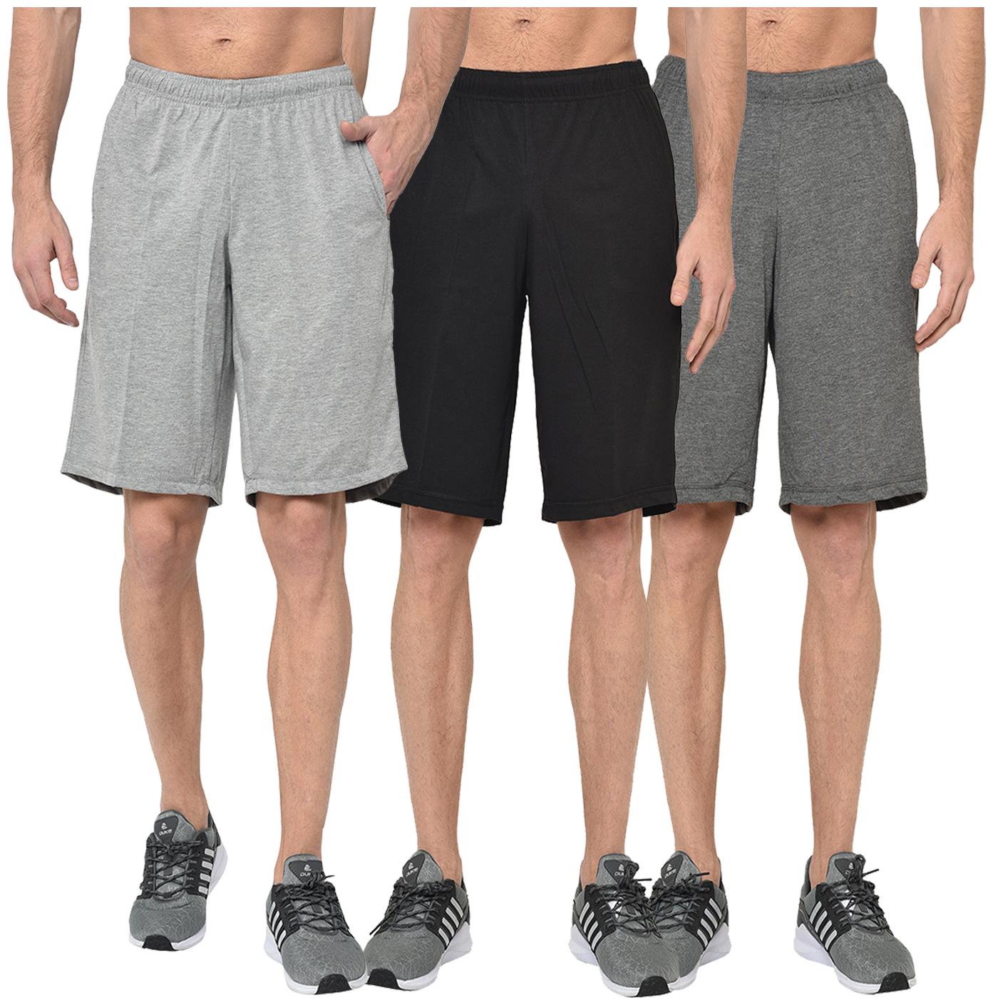 

VIMAL JONNEY Men Grey Black Regular Fit Regular Shorts