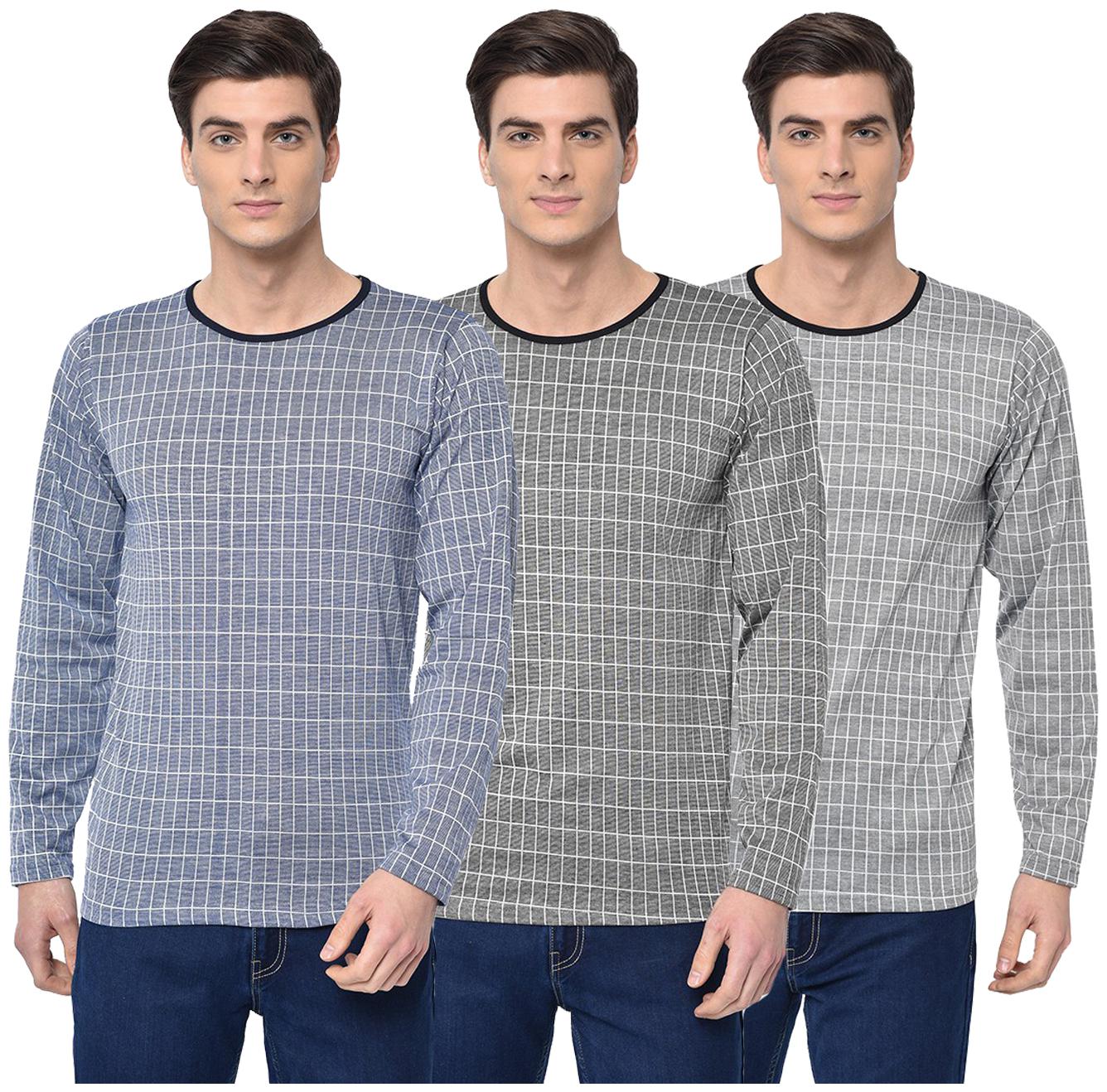 

VIMAL JONNEY Men Multi Regular fit Cotton Blend Round neck T-Shirt - Pack Of 3