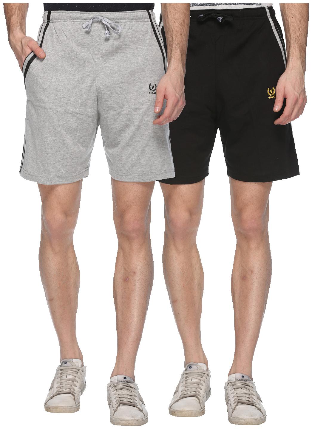 

VIMAL JONNEY Men Black Regular Fit Regular Shorts