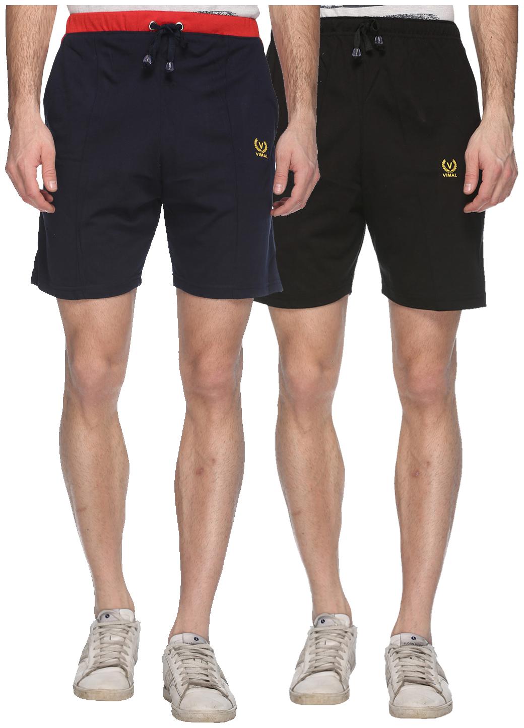 

VIMAL JONNEY Men Black Regular Fit Regular Shorts